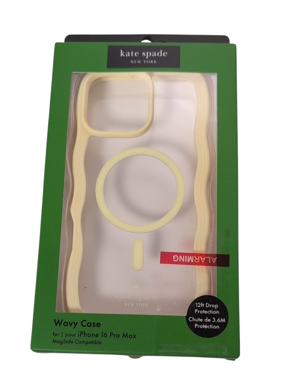 Kate Spade iPhone 16 Pro Max Wavy Phone Case Clear Butter Yellow